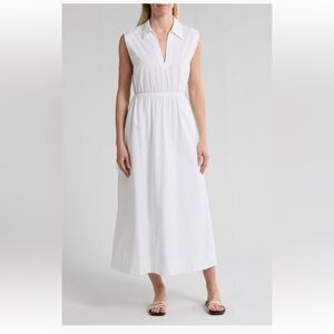 rag & bone Joan Sleeveless Poplin A-Line Dress midi maxi white women’s large NWT